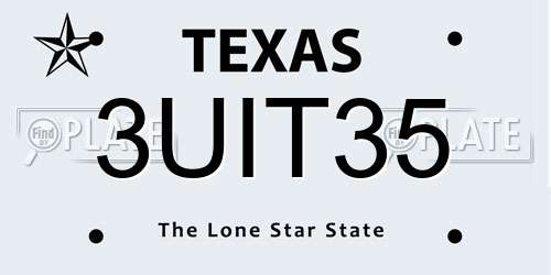 3UIT35 Texas License Plate