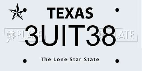 3UIT38 Texas License Plate