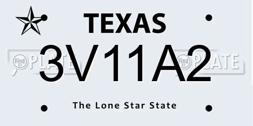 3V11A2 Texas License Plate