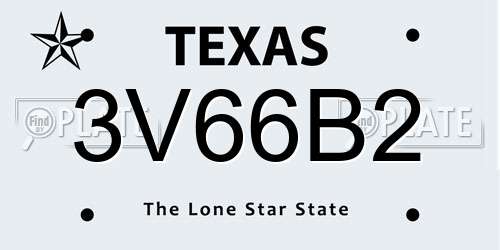 3V66B2 Texas License Plate