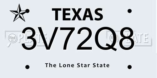 3V72Q8 Texas License Plate