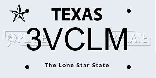 3VCLM Texas License Plate