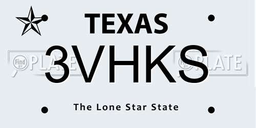 3VHKS Texas License Plate
