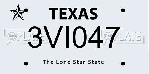 3VI047 Texas License Plate