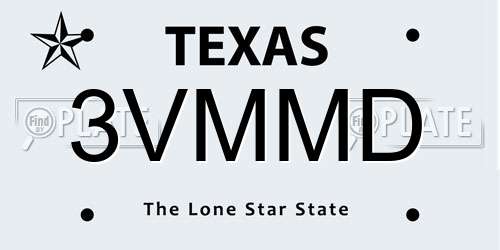 3VMMD Texas License Plate