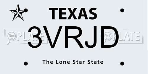 3VRJD Texas License Plate
