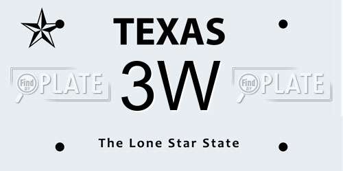 3W Texas License Plate