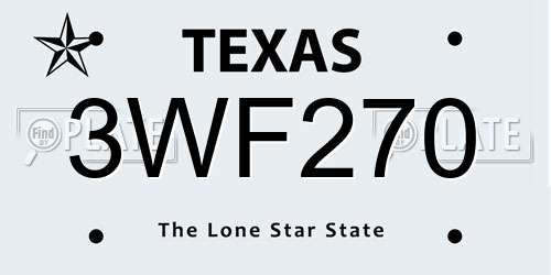 3WF270 Texas License Plate