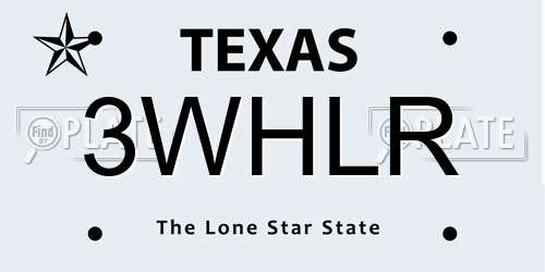 3WHLR Texas License Plate