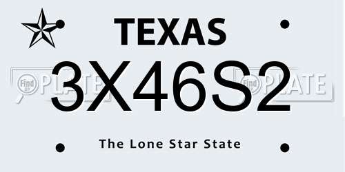 3X46S2 Texas License Plate