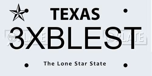 3XBLEST Texas License Plate