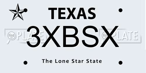 3XBSX Texas License Plate