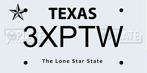3XPTW Texas License Plate