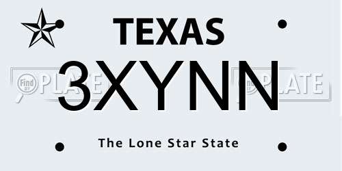 3XYNN Texas License Plate