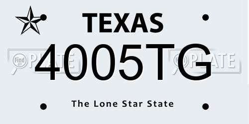 4005TG Texas License Plate
