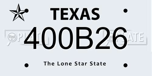 400B26 Texas License Plate