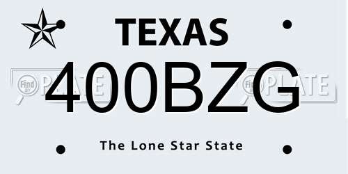 400BZG Texas License Plate