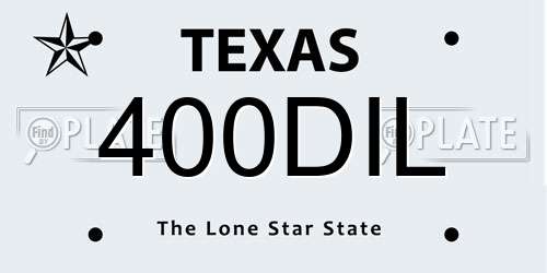 400DIL Texas License Plate