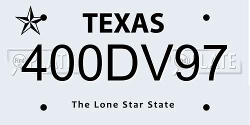 400DV97 Texas License Plate