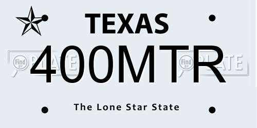 400MTR Texas License Plate