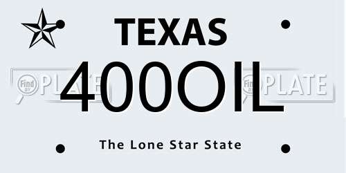 400OIL Texas License Plate