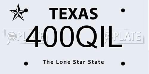 400QIL Texas License Plate