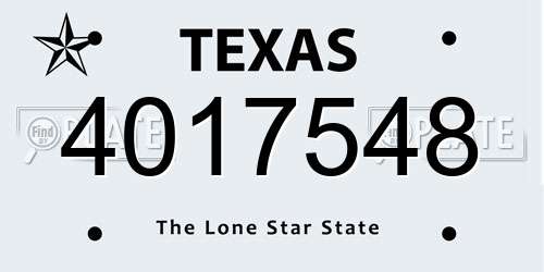 4017548 Texas License Plate