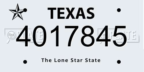 4017845 Texas License Plate