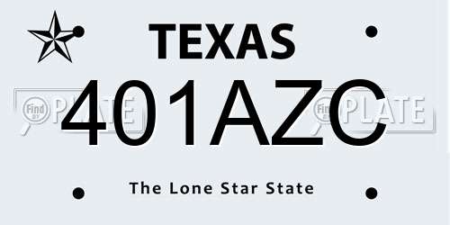 401AZC Texas License Plate