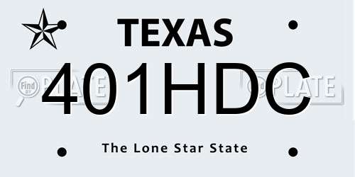 401HDC Texas License Plate