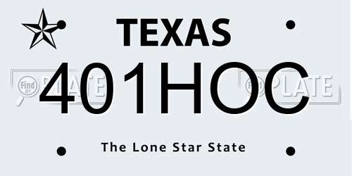 401HOC Texas License Plate