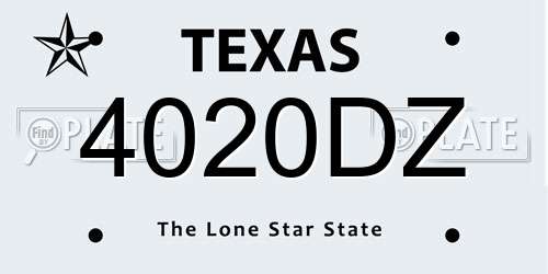 4020DZ Texas License Plate