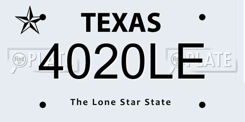4020LE Texas License Plate