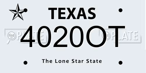 4020OT Texas License Plate