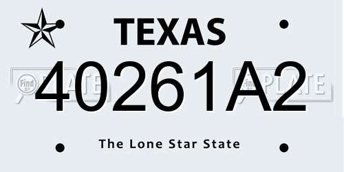 40261A2 Texas License Plate