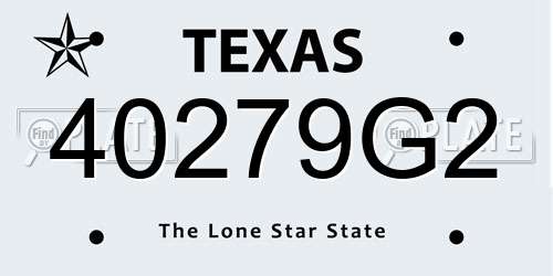 40279G2 Texas License Plate