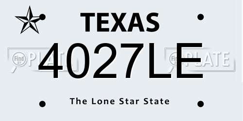 4027LE Texas License Plate