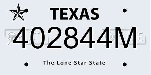 402844M Texas License Plate