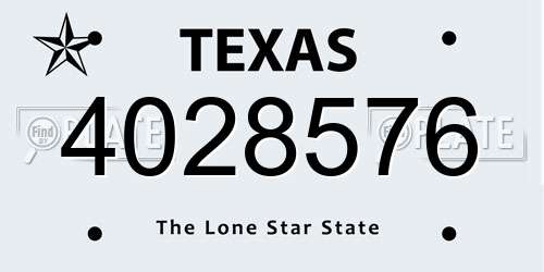 4028576 Texas License Plate