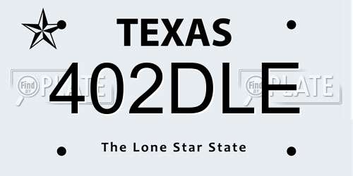 402DLE Texas License Plate