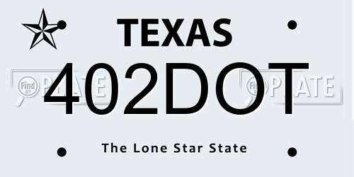 402DOT Texas License Plate