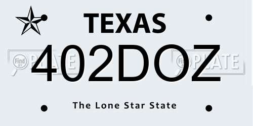 402DOZ Texas License Plate