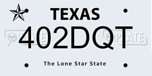 402DQT Texas License Plate