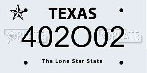 402O02 Texas License Plate