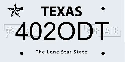 402ODT Texas License Plate