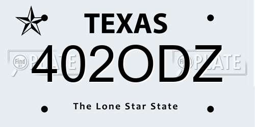 402ODZ Texas License Plate