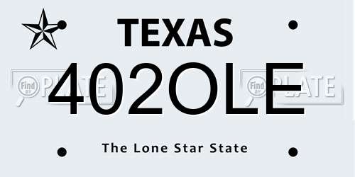 402OLE Texas License Plate