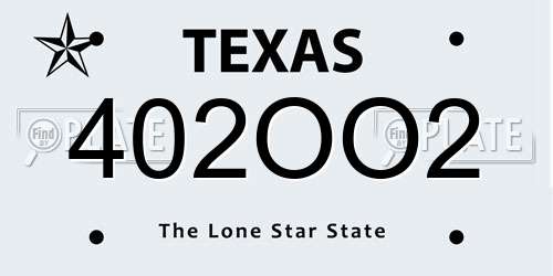 402OO2 Texas License Plate