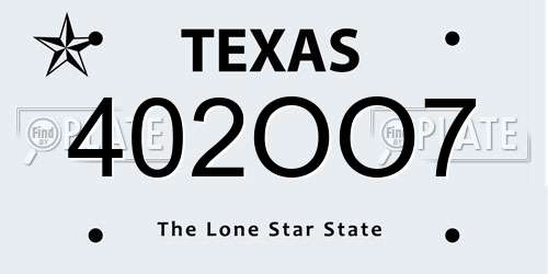 402OO7 Texas License Plate