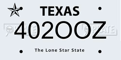 402OOZ Texas License Plate